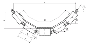 ARTICULATED PLAIN FEED ROLLER TROUGH